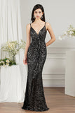 Spaghetti-Straps Sequins Bridesmaid Dress Sleeveless-Babyonlines