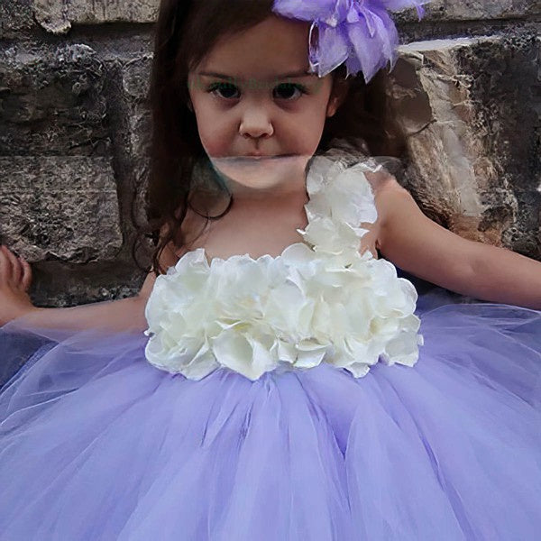 Stunning Flower Girl Dresses - One Shoulder Empire Tulle Floor-length Flower(s)