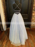 V-neck Glitter Floor-length Ball Gown Prom Dresses