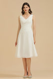 V-Neck Knee-length Chiffon Bridesmaid Dress online-Babyonlines