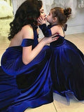 Velvet Halter Trumpet/Mermaid Court Train Prom Dresses